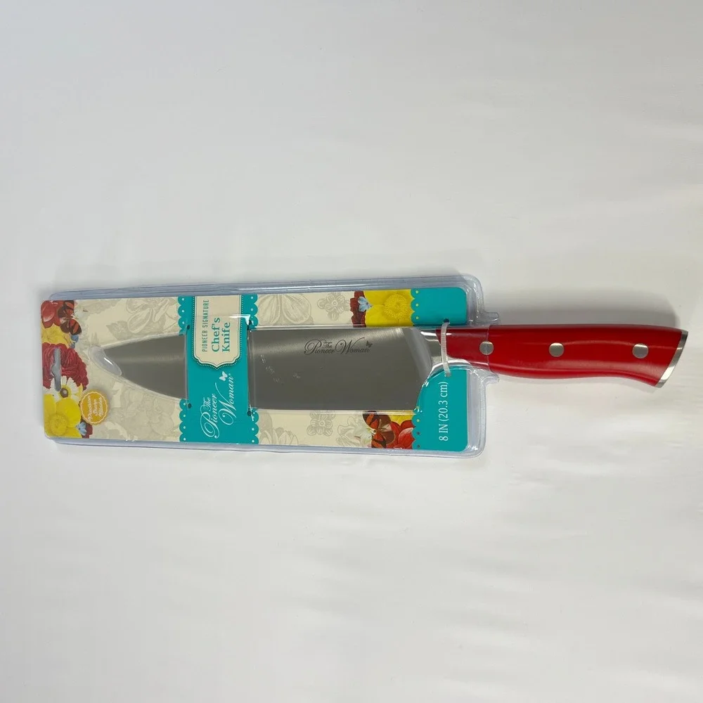 The Pioneer Woman Chef Knife 8 Inch Red Handle Signature Series New In Package‎